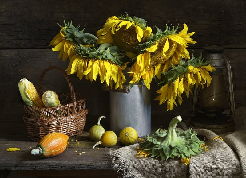 Summer sunflowers vase